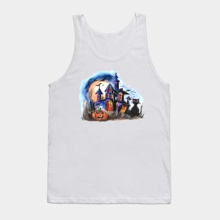 Spooky House Halloween Tank Top